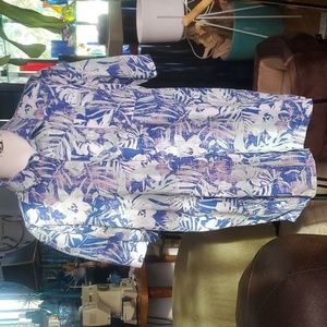 Tropical print fishing shirt